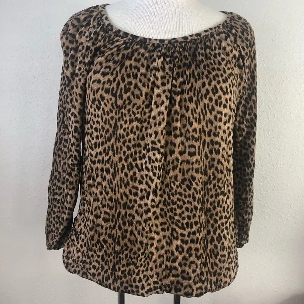 NWT Michael Kors Cheetah Top Size S